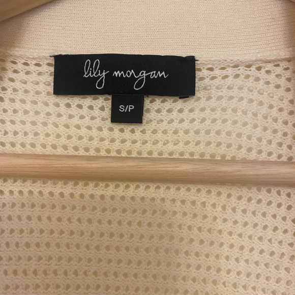 Lily Morgan Women’s Cream Open-Front Knit Cardigan - Size Small - Fall Fashion - Picture 3 of 4
